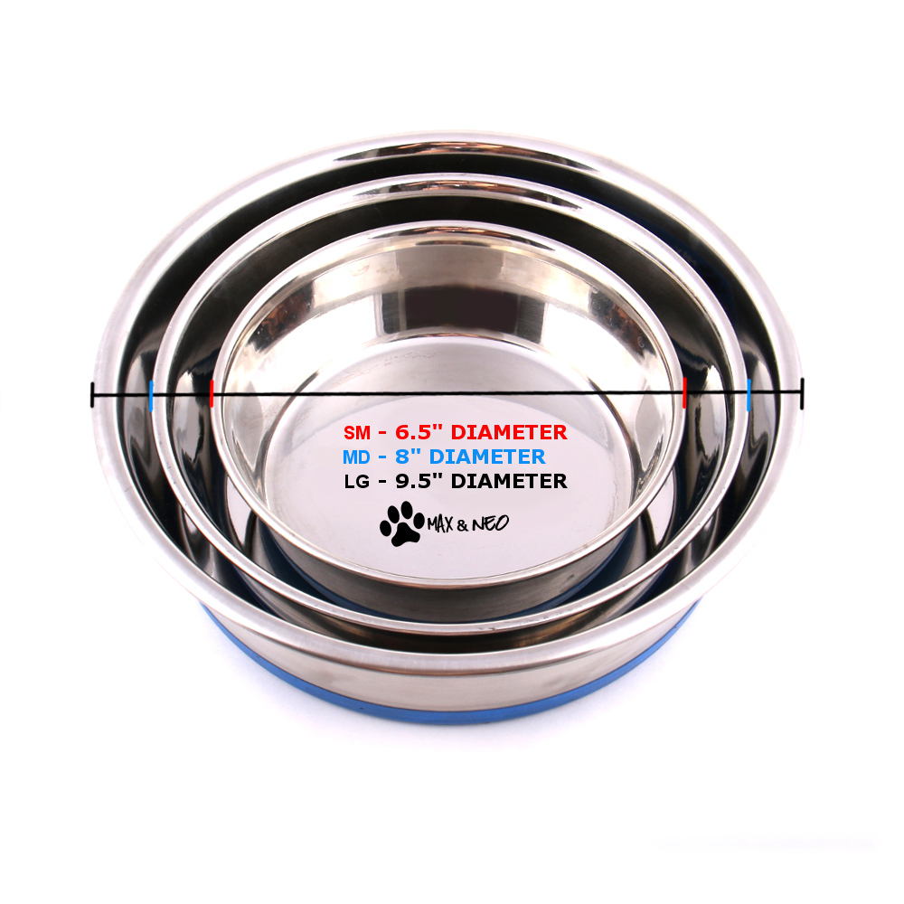 Stainless Steel Heavy Non-Skid Dog Bowls