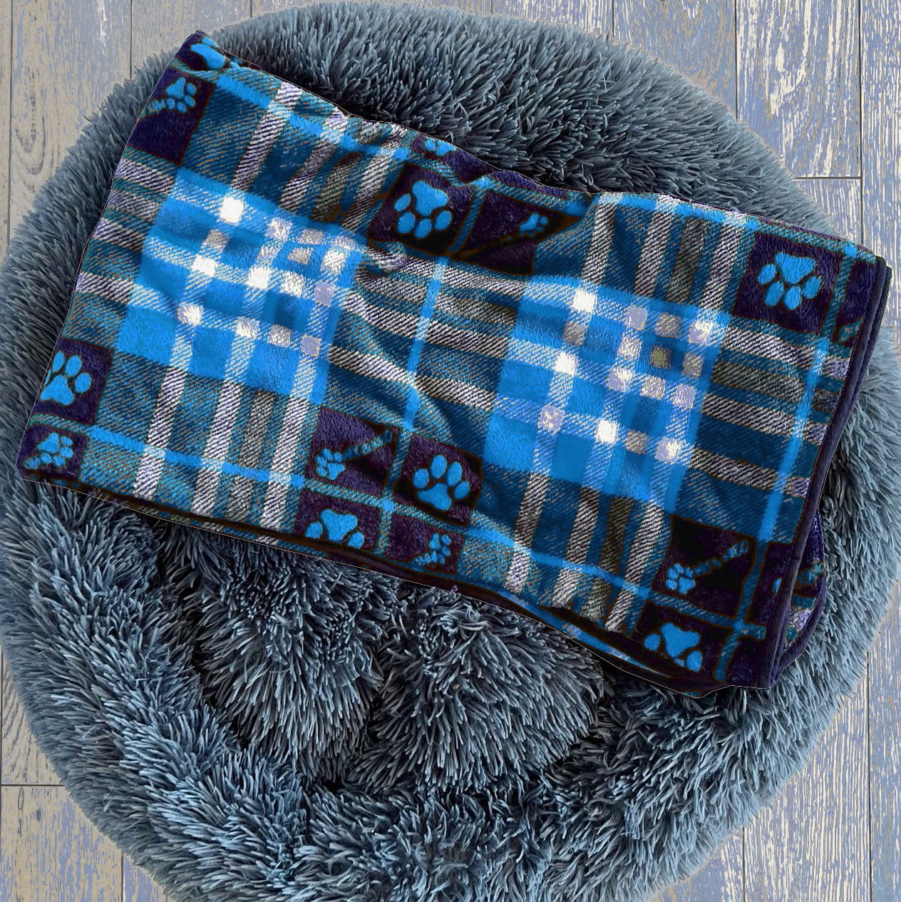 Max & Neo Blue & Black Flannel Throw Blanket, 50" x 60" (Case of 20) - Image 2