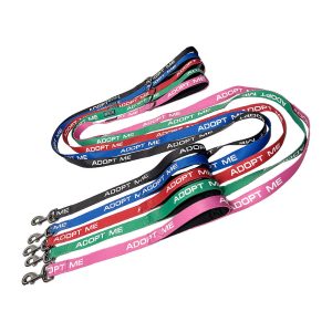 25 Pack - Mixed Color 6 FT x 1" ADOPT ME Double Handle Dog Leash - Image 1