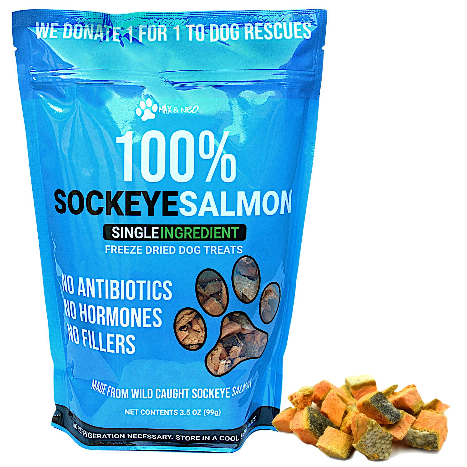 Freeze Dried Wild Caught Sockeye Salmon Dog Treats - Image 1